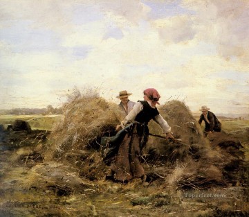 Julien Dupre Painting - The Harvesters farm life Realism Julien Dupre